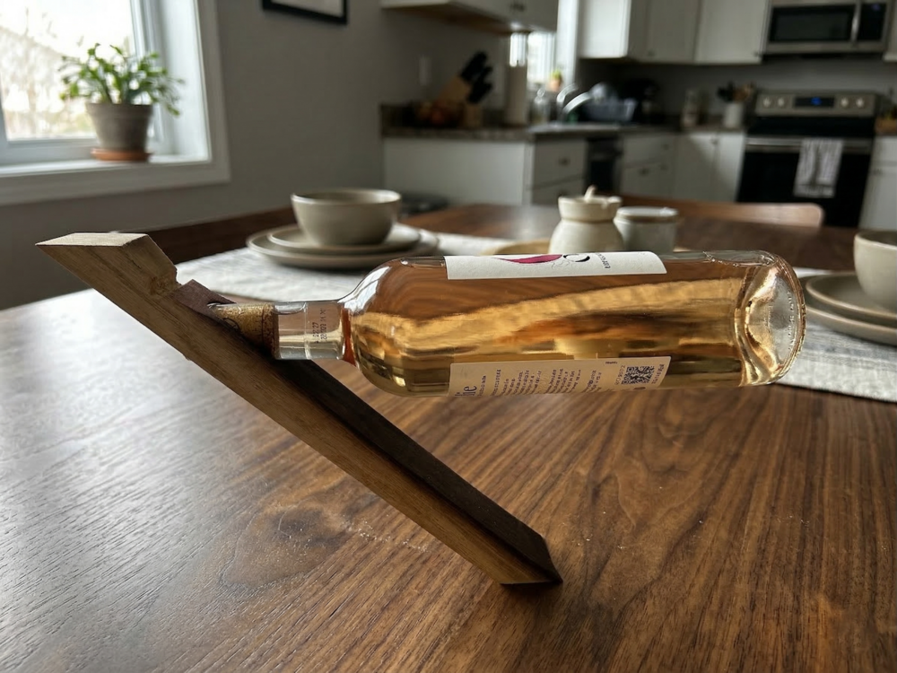 Pilier d’ivresse – Porte-bouteille en chêne massif – Support bouteille original – Tonnellerie Manceau